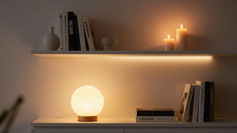 Jak ustawić lampy i świeczniki na półkach?