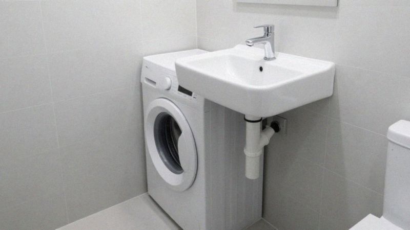 Jak rozwiązać odpływ i syfon nad pralką?
