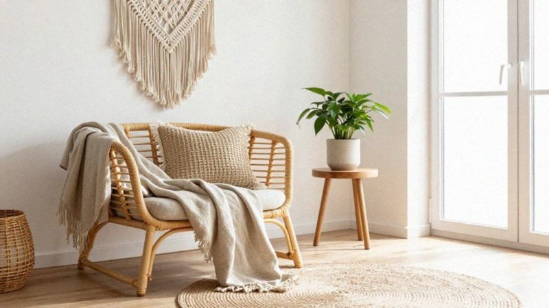 Jakie naturalne materiały stosować w aranżacji boho?