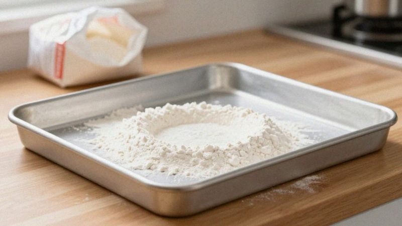 Kiedy posypać blachę mąką lub bułką tartą?
