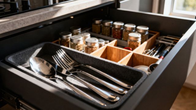 Organizacja szuflad w kuchni — jak zyskać więcej przestrzeni i komfortu?