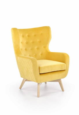 Fotel Marvel Żółty Nóżki Naturalne