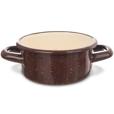 Garnek emaliowany 12 cm BROWN 600 ml