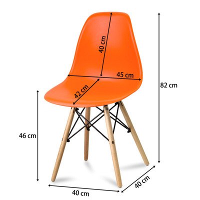 Komplet 4 Krzeseł Currio Pomarańczowy