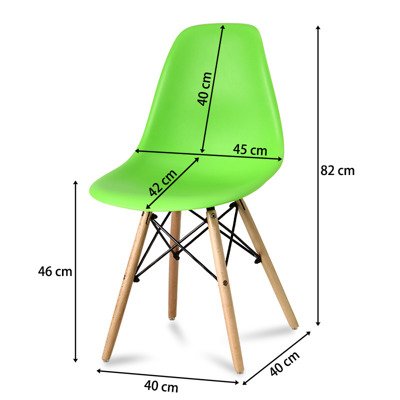 Komplet 4 Krzeseł Currio Zielony