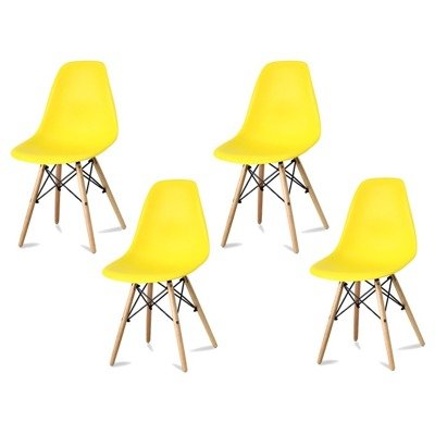 Komplet 4 Krzeseł Currio Żółty