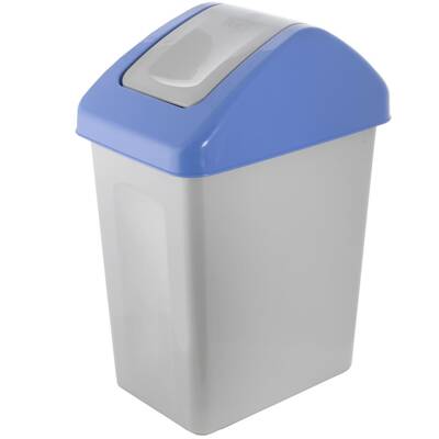 Kosz do segregacji śmieci z uchylną pokrywą Plastik 10 L niebieski BRANQ