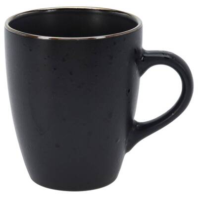 Kubek ceramiczny do kawy i herbaty z uchem czarny 350 ml