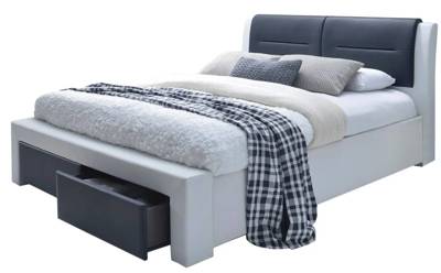 Łóżko Cassandra S z Szufladami 140 cm w kolorze czarno-białym
