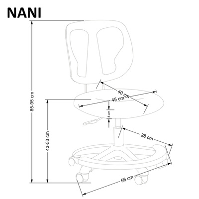 NANI fotel młodzieżowy popielaty (1p=1szt)