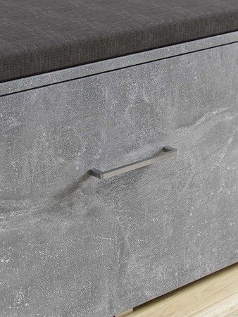 Siedzisko do przedpokoju Opal Beton z metalowym uchwytem