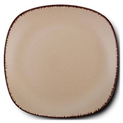 Talerz ceramiczny kwadratowy deserowy płytki BROWN SUGAR 20 cm